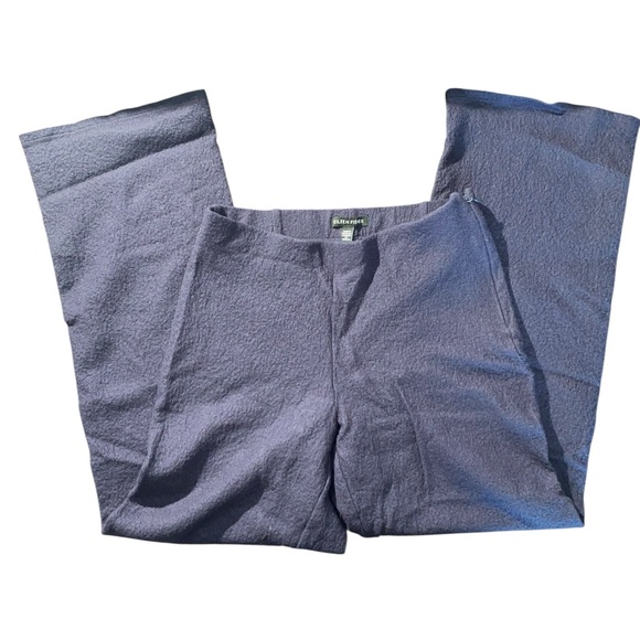 Eileen Fisher Navy Textured Trousers - Picture 1 of 4